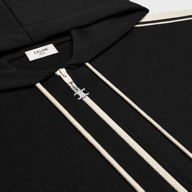 black white jersey zip front celine|TRACKSUIT JACKET IN DOUBLE FACE JERSEY .